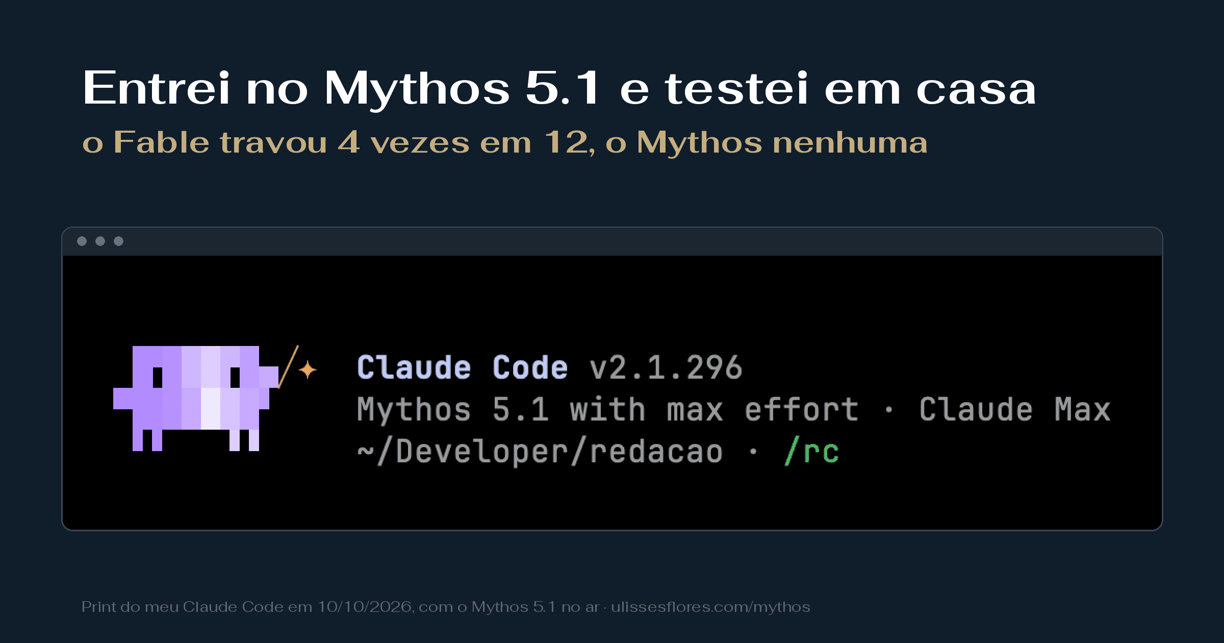 Entrei no Mythos 5.1 e testei em casa: o Fable travou 4 vezes em 12, o Mythos nenhuma